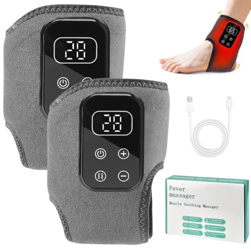 Fußmassagegerät, 2 Stück 3-In-1 Elektrische Fußmassageräte, Tragbarer Fussmassagegerät mit Wärme und Massage, Kabelloses Foot Massager Neuropathie Linderung Fußermüdung