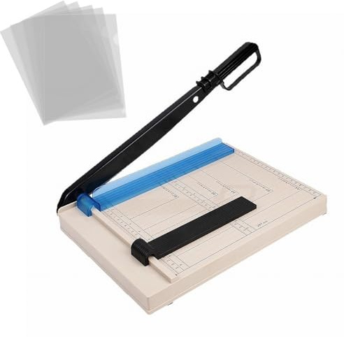 LANZLC Cortador de papel, cortador de papel con 5 carpetas, cortador de palanca A4/B5/A5/B6/B7, herramienta de álbumes de recortes, cortador de papel de escala precisa para oficina, hogar o escuela