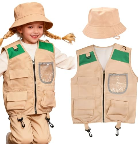 Tuxuseo Vestito Da Esploratore Bambini - Kit Avventura Gioco Di Ruolo Outdoor,Completo Safari Bambini - Per Escursionismo Trekking Giardino Campeggio Ragazzi E Ragazze