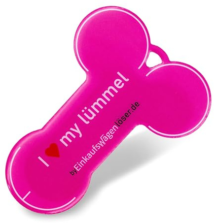 Einkaufswagenlöser Einkaufswagenlümmel (pink) – Funktionaler Schlüsselanhänger mit Einkaufswagenchip aus Edelstahl – Schlüsselanhänger Einkaufschip mit 1 Jahr Fundservice – 100% sicher