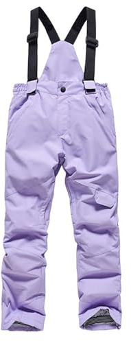 Skihose Kinder Unisex Skihose Snowboardhose Schneehose Kinder Funktionshose mit Abzippbarem Latz und Kantenschutz Winterhose Thermohose Softshellhose Hosenträger 2-17Jahre