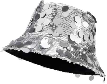 JJDreams Paillettenhut Fishinghut Partyhut Sonnenhut Unisex Disco Bucket Hut Karneval Glitzer Kappe