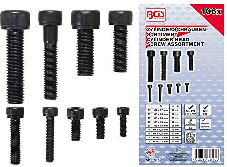 BGS 14140 | Zylinderschrauben-Sortiment | Innensechskant | 106-tlg.