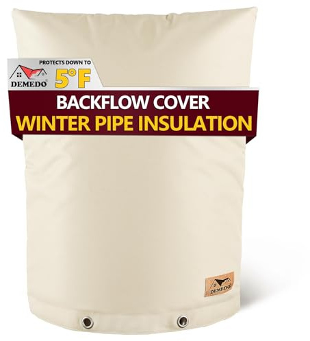 Backflow Preventer Insulation Cover - Water Pipe Insulation Sprinkler Cover for Outside - Insulated Backflow Cover Pouch for Irrigation Back Flow Valve in Winter or Sun Exposure (16 W x 20 H, Sand)