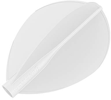 8 Flight Plumas de Dardos White Teardrop Pro, plástico, Blanco