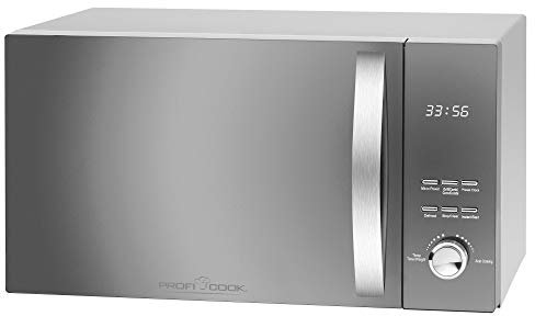 Profi Cook PC-MWG 1176 H, Micro-ondes 3 en 1 avec air chaud et gril, 2300 Watt air chaud - 1300 Watt puissance gril - 800 Watt puissance micro-ondes, 9 programmes automatiques, inox, 23 litres