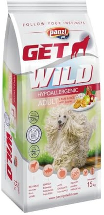 Panzi Pet - Get Wild Hypoallergenic Lamb 15kg – Hundefutter ohne Huhn – Für Sensible oder ältere Hunde – Lammgeschmack