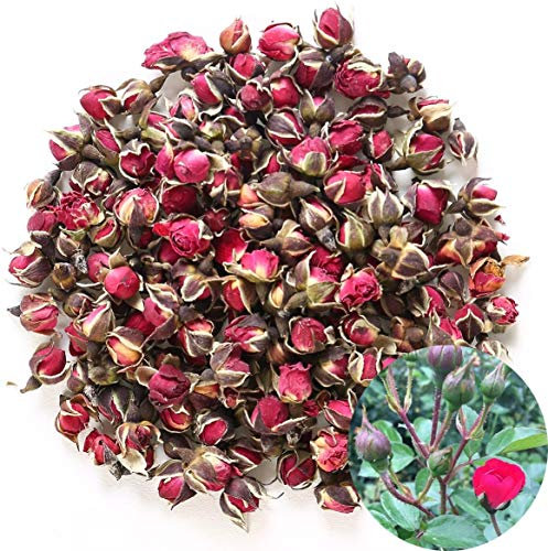 TooGet Dried Flower Tea Fragrant Red Golden-rim Rose Buds Rose Petals Natural Herbal for Tea, Culinary Food Grade - 8 OZ