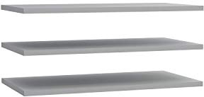 FORTE 3-er Set Einlegeböden, Holzwerkstoff, grau, 82,9 x 42 x 2,2