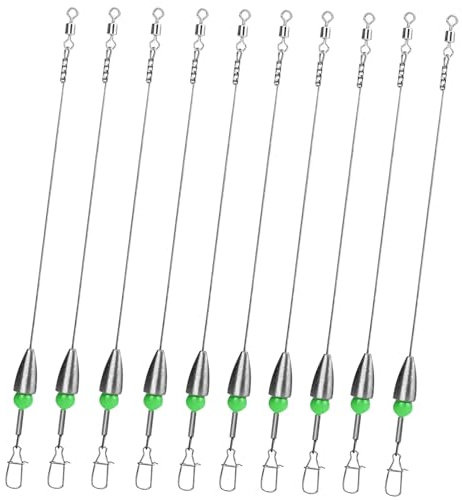 THKFISH Vorfächer Angeln mit Haken Carolina Rigs Pre Rigged Carolina Ready Rigs Vorfachtakelung Angelgewichte10Stück