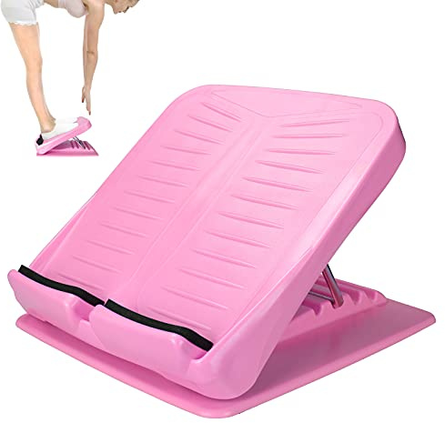JADE KIT Slant Board Calf Stretcher Adjustable 4 Angles Anti Slip Incline Board for Stretching, Ankle Stretch Board Calf Stretch Incline Board for Heel, Hamstring, Achilles, Leg Calves, Pink