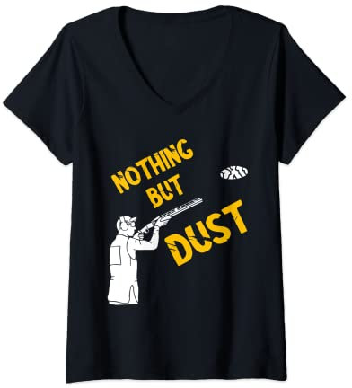 Damen Schießsport Tontauben Wurftauben Schießen Tontaubenschütze T-Shirt mit V-Ausschnitt