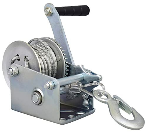 Handseilwinde Seilwinde Seilzug Handwinde Mit Drahtseil Forstseilwinde Handseilzug Bergungswinde Bootswinde Zugkraft 3000Lbs 1360Kg Seilzug 4Mmx8m Seillänge Winde Anhänger Mit Haken