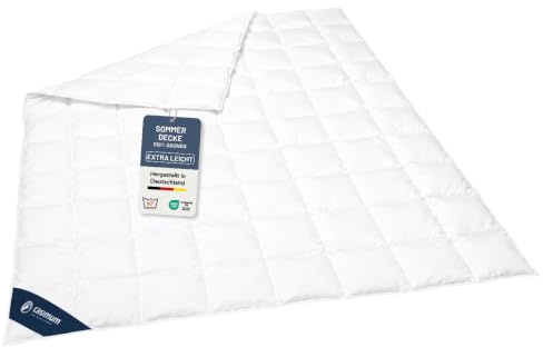 casimum® Luxus Sommer Daunendecke extra-leicht | Bettdecke 135 x 200 cm | Füllung: 100% weiße, Neue Daunen | allergikerfreundlich | Made in Germany | weiß