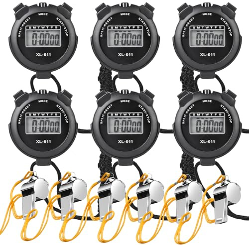 6 cronometri digitali sportivi Impermeabile, sveglia, calendario Nuoto, colore: nero