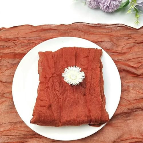BZSDDY 30 Stück 50 x 50 cm Boho-Gaze-Käsetuch-Servietten faltig rustikale Gaze-Dinner-Servietten weiche Baumwoll-Stoffservietten für Abendessen Hotel-Dekoration