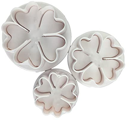3 Pieces Flower Shape Cookie Moulds Fondant Cutters Push-Type Household Cookie Cutter Biscuit Cutters Gifts for Children