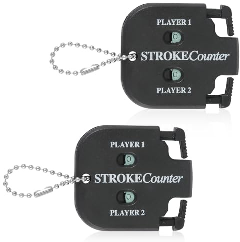 PEUTIER 2 Golfschlagzähler, Mini-Golfschlag-Clicker-Zähler Schwarzer Golf-Punktezähler mit Zifferblatt-Reset-Werkzeug Schlüsselanhänger für Verschiedene Arten von Wettbewerben und Spielen
