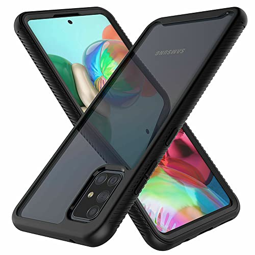 Niopiee für Samsung Galaxy A51 Hülle Stoßfest Handyhülle Heavy Duty Hard Clear Case Rugged Anti-Rutsch Stoßfänger Anti-Kratzer Rüstung Schutzhülle für Galaxy A51 Schwarz
