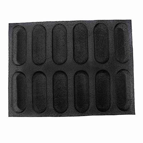 Ricardonty Formas de Molde de Pan Francés Perforado Antiadherente de Silicona, Moldes de Hot-Dog, Moldes de Pan