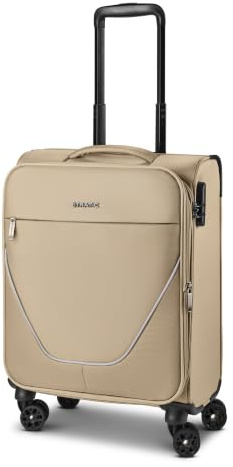 Stratic Kabinen-Koffer für Damen und Herren | Kleiner Cabin-Trolley 40 x 21 x 55 cm aus hochwertigem, flexiblem Polyester Material | Erweiterbar & Teleskopgriff| taska Serie