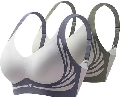 Générique 2 Pièces Soutien-gorge push-up sans couture anti-affaissement, sans armature, poitrine respirante, soutien-gorge modelant à larges bretelles