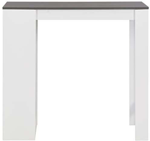 HETFTJN Terassentisch Außen Beistelltisch Outdoor Schreibtische Couchtische - Bartisch mit Regal Weiß 110x50x103 cm für Campingplatz Party Garten Küche