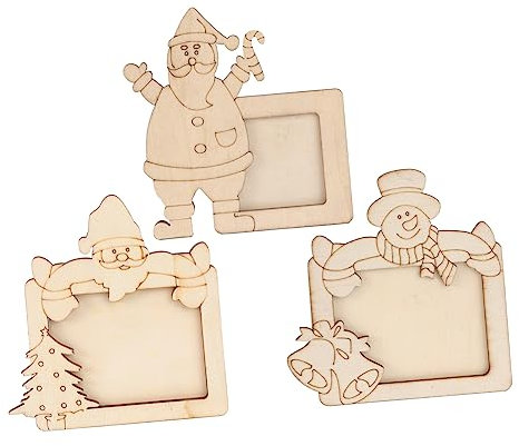 Cabilock 1 Satz Weihnachtsfotorahmen Desktop-dekoration Für Zu Hause Weihnachtsbilderrahmen Persöhnliche Geschenkidee Bastel Set Für Kinder Fotorahmen Selber Machen Fotohalter Aus Holz 3st