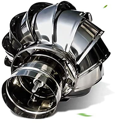 Rotating Chimney Cow l,Roof Turbine Ventilator,Chimney Caps,304 Stainless Stee l,No Assembly Required,Rainproof,for Roof Vents Chimney Fireplace Bathroom Kitchen Garage,Flue Rain Caps