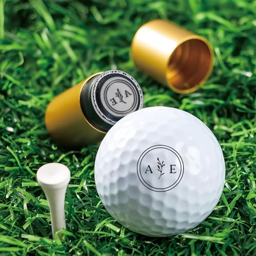 Drawelry Personalisierte Name Golfball Stempel mit Tinte Initialen Siegel Stempeln Selbstfärbend Golfballmarkierer Golf Ball Stamp Vatertag Geburtstag Geschenk für Familie Freunde Paare Kinder