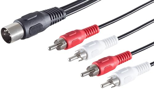 1aTTack.de 1 cavo adattatore audio di alta qualità da 1,5 m con spina DIN a 5 pin a 4 spine RCA