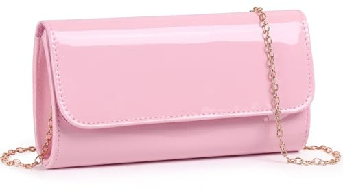 DETARA Patent Leather Envelope Clutch Womens Evening Handbag Stylish Shoulder Bag Purse for Christmas Wedding Party Prom