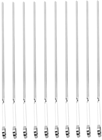 HEMOTON 10 Pièces Brochettes Barbecue Acier Inoxydable Épaisses Outils de Grillade pour Camping