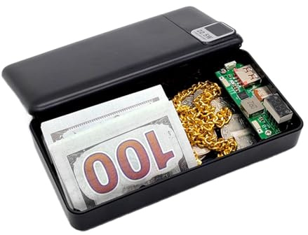 Hitburu Getarntes Powerbank Versteck - Geheimes Geldversteck Safe,Tragbarer Diskret Aufbewahrung Für Wertsachen Dokumente Geld Reise Büro