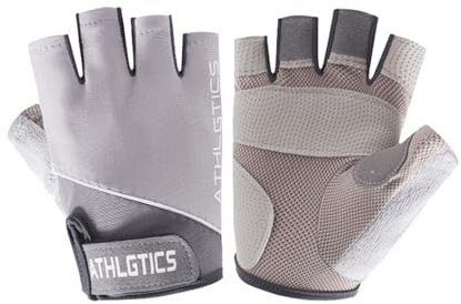 STIM Gants de Sport Homme Femme Gants d'escalade Antidérapants Demi-Doigts Gris M