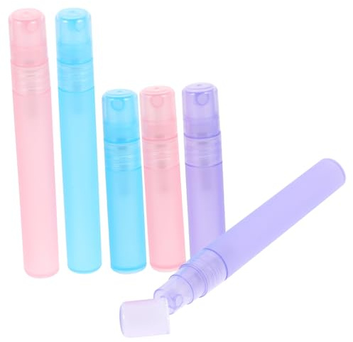 SMASOLO 6pcs Small Reusable Spray Bottles Travel Hair Water Mist Bottles Portable Colorful Plastic Atomizers for Perfume and Cosmetics