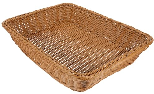 MUELODSIC Cesto Intrecciato senza Sbavature Facile da Pulire in Rattan Sintetico per Pane e Frutta per Decorazione Casa o Regalo di Inaugurazione