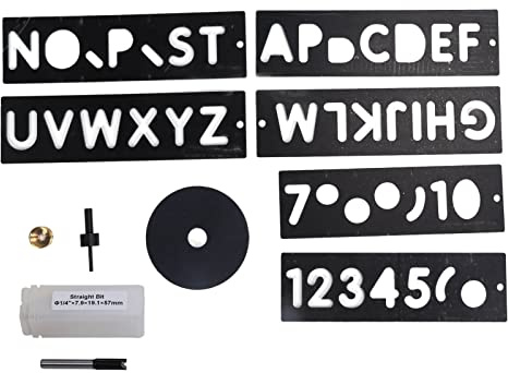 Kit per la creazione di insegne Modello di stencil in plastica, lettere e numeri, modello di taglio per intaglio di cartelloni pubblicitari per la lavorazione del legno, modello