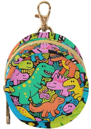 Porte-tétine de voyage mignon avec fermeture éclair et clip pour changer de sac à main et clés, pochette de rangement pour tout type de dinosaures, pour nouveau-né