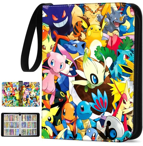 QRJYLFF Sammelkarten Album Groß 900 Karten: 9 Taschen 50 Seiten Sammelalbum | Tragbar PU Wasserdicht Card Binder, SammelHeft Ordner Buch, Geschenke von Sammlern und Kindern.