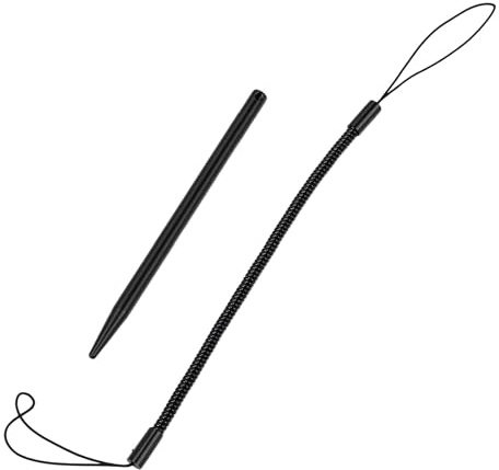 Sxhlseller Penna Stilo Resistiva con Corda a Molla, Penna Stilo con Cordino, Penne per Scrittura Touchscreen Precise per Pad Firma POS, Contatori Bancari, Schermi Touch Resistivi, Nero (Nero corto