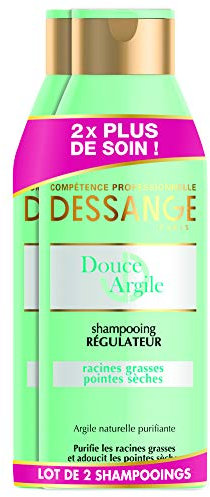 DESSANGE Douce Argile Shampooing Régulateur 250 ml 2 Pièces