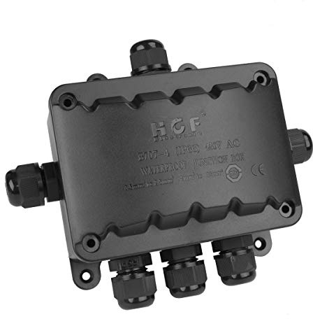 6 Way Larger Junction Box, La Vane IP66 Waterproof 6 Way T Shaped Cable Connector Lighting Connector Electrical External Coupler, PG9 Cable Gland Ø 4-8mm