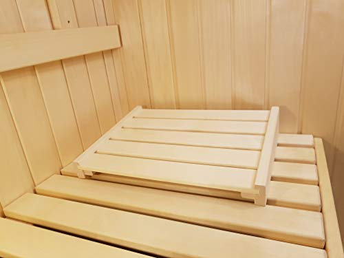 AGANDE Sauna Kopfstütze J-009 Saunakopfstütze Nackenstütze Beinauflage Saunazubehör Espenholz kein Nadelholz daher ohne Harz und nur wenig wärmeleitend