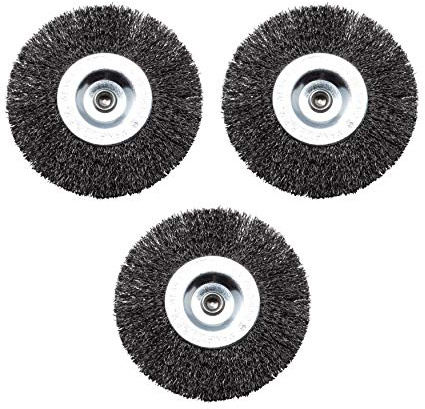 3 Fugenbürsten, Rundbürsten Set aus Metall, für Grizzly Universalbürste ERB 550-1H, Grizzly ERB 550-2S, Grizzly ERB 550-3U