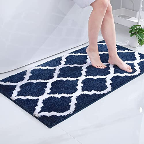 Homaxy Mikrofaser Badematte Badezimmerteppich - 60x120 cm, Marine Blau | flauschig weich, bequem&luxuriös, extrme saugfähig, rutschfeste rückseite, maschinenwaschbar&trocken, vielseitig einsetzbar