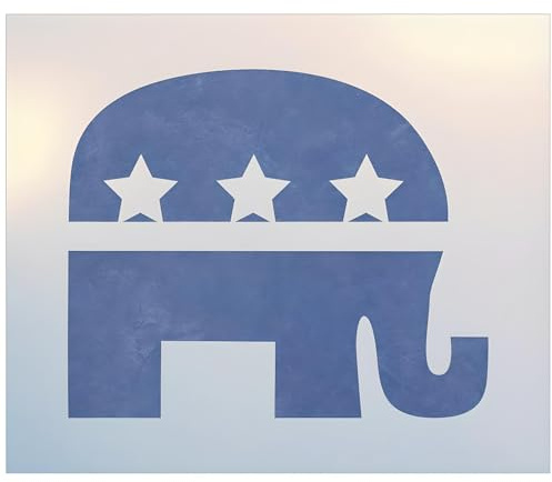 Republican Elephant Stencil -5 x 4.1, or large size, 7.6 x 6.1 Political Symbol Republican Party DIY Gifts Crafts Wall Decor Animal Stencils Airbrush Laser Cut Template - The Artful Stencil