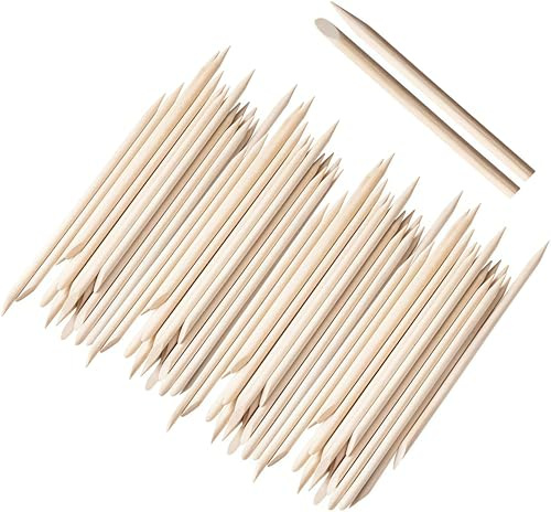 200 Stücke Rosenholzstäbchen für Maniküre, doppelseitige Holz Sticks (115 mm) – Nagel Häutchen Stick und Nagelhautschieber für Pediküre, Nagelhautpflege und Nail Art.