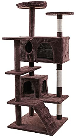 ESTEXO Katzenkratzbaum Kratzbaum Katzenbaum 130 cm Spielbaum Kletterbaum für Katzen Kratzmöbel Spielmöbel Braun