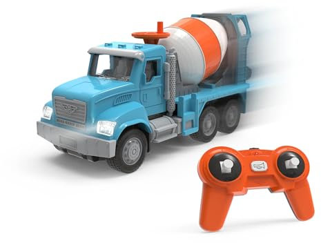 Driven by Battat – Ferngesteuerter LKW Betonmischer – Mini RC Auto Micro LKWs – Spielzeug mit Lichtern & Geräuschen – Realistische bewegliche Teile – Kinder ab 3 Jahren – RC Micro Zementmischer